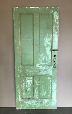 1 Antique Exterior 34x80 Decorative Oak Double Arch Wood Door VTG