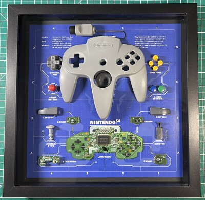 Nintendo N64 Controller Original Teardown Wall Frame