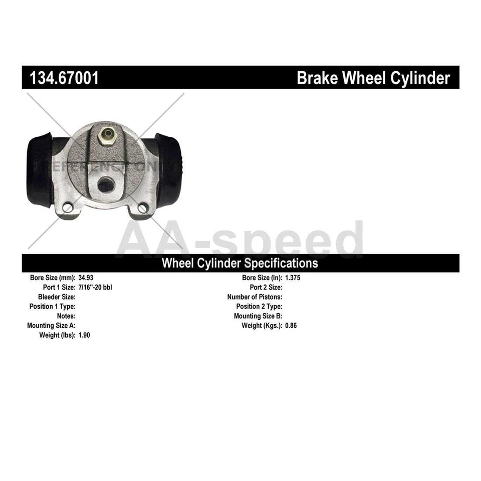 Cilindro de rueda de freno de tambor delantero trasero para Dodge Wm300 Power Wagon 1958 1959 1960 Foto 3 de 4