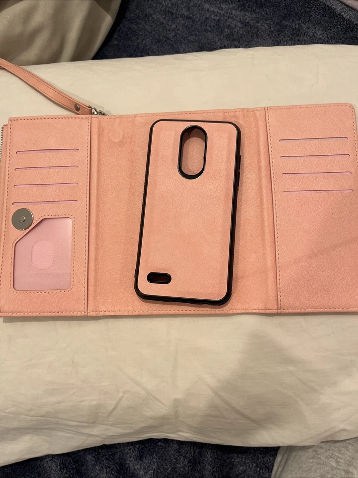 Pink Wallet Case For REVVL 2 Features A Kickstand Never Used - Image 2 of 4