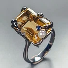 Jewellery 18 ct Natural Citrine Quartz Ring 925 Sterling Silver Size 8 /R463270