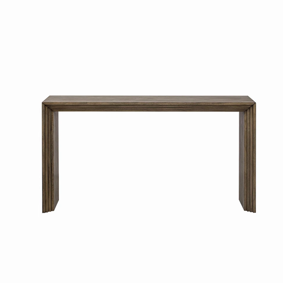 59.2 in Modern Style Console Table Paulownia Solid Wood Veneer Long Narrow Table - Image 4 of 4