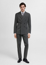 NWT MANGO MNG $90 GRAY MONACO SLIM FIT SUIT PANTS SZ 30