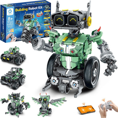 Robot Car Building Kit with Remote Control for Boys Ages 8-14, STEM Coding Robot