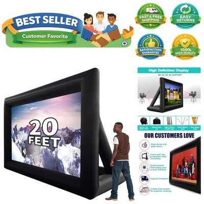 20 feet Inflatable Portable Projector Movie Screen - Huge Air-Blown Cinema Pr...