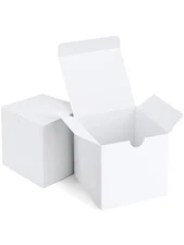 Eupako Gift Boxes 4x4x4 50 Pack White Kraft Paper Box with Lids Party Favor B...