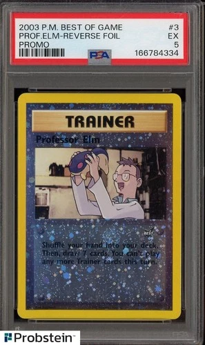 2003 Pokemon Best Of Game Promo #3 Professor Elm Reverse Foil PSA 5 EX