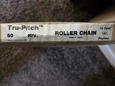 NEW IN BOX 10FT. ROLL TRU-PITCH 50RIV. ROLLER CHAIN 192 PITCHES 50 RIV