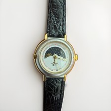 Geneva Quartz Water Resistant Wristwatch Moon phase Calendar Watch