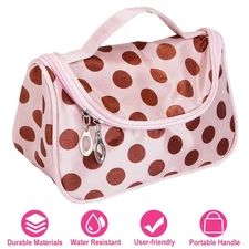 Travel Makeup Bag Portable Cosmetic Storage Organizer with Mirror Waterproof