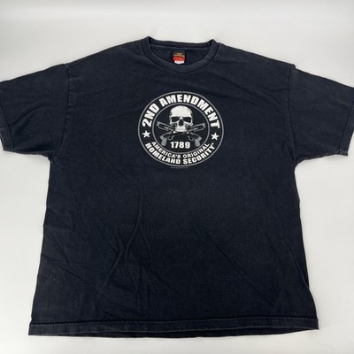 2nd Amendment Gun T-Shirt - 2011 Good Sports Inc - Mens 2XL Black Tee - EUC
