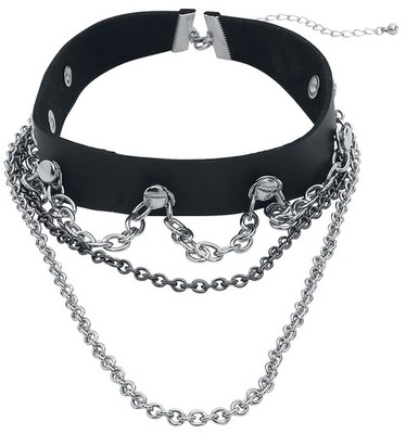 Gothicana by EMP Damen schwarzes Halsband Choker mit Ketten-Details Standard