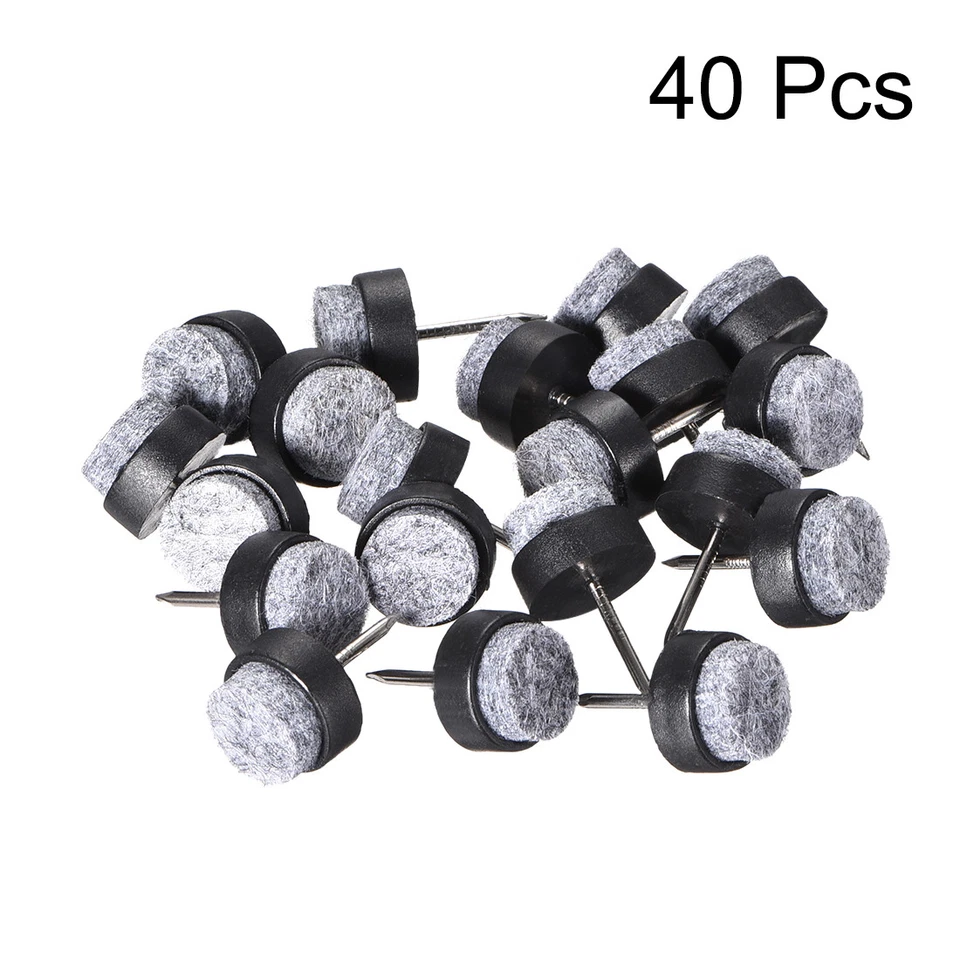 Nail On Furniture Felt Pads Glide Chair Table Leg Protector 14mm Dia Black 40pcs Foto 2 de 4