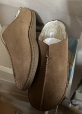 Clarks Home Mule Warm lined Mule Men's Tan Suede Leather Slippers UK 7 G EU 41.
