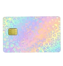 Pink Rainbow Multicolor Leopard BRIGHT Credit Debit Card Skin Cover Sticker 1PC