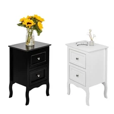 Nightstand with 2 Drawer End Sofa Table Storage Cabinet Bedroom Bedside Table