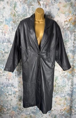 Vintage Wilsons Ledermantel Thinsulate XS schwarz Trench Biker Y2K 90er Grunge