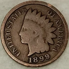 1899 US Indian Head Cent 1C Penny - G/VG - #14725