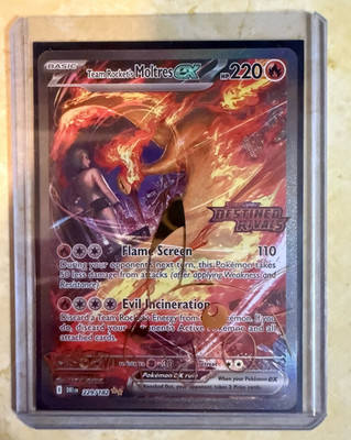 Team Rocket's Moltres ex 229/182 Full Art Holo Eng 220 HP