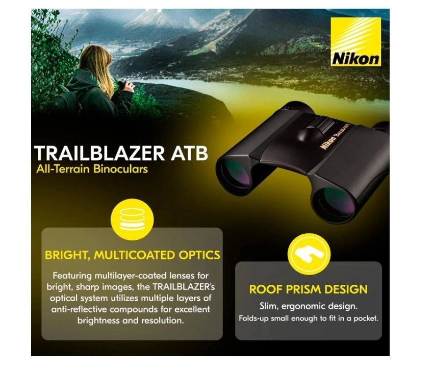 Nikon Trailblazer 10x25mm Waterproof Binoculars, Black 8218 - Image 4 of 4