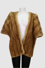 Women's MINT Pastel Mink Fur Shawl Stole Wrap Cape WEDDING Sz XL