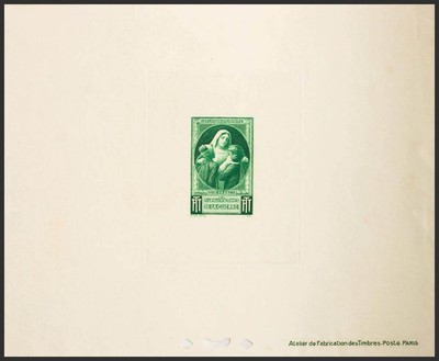 Francia. (*) MNG Yvert 465. 1940. Dix francs verde. PRUEBA DE COLOR. MAGNIFICA 