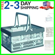 Plastic Storage Crate - 20L Collapsible Crate Stacking Folding Storage Basket...