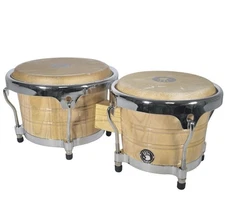 5d2 Profesional Wood Bongo 7-1/4” & 8-5/8” Heads - NT/Chrome Hardware -w/Bag