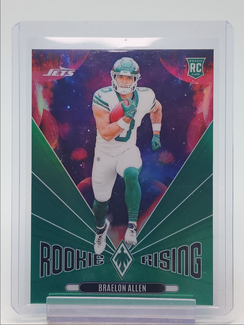 BRAELON ALLEN 2024 PHOENIX ROOKIE RISING GREEN PRIZM JETS RC /25 Q3792