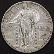 1920-S 25c Standing Liberty Quarter - UNC Details Cleaned