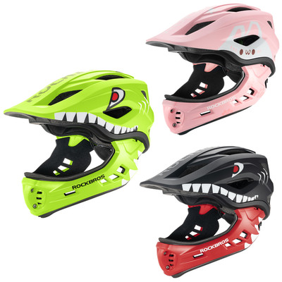 ROCKBROS Kinderhelm Jugend Fullface Helm Abnehmbarem Integriert Fahrradhelm S/M