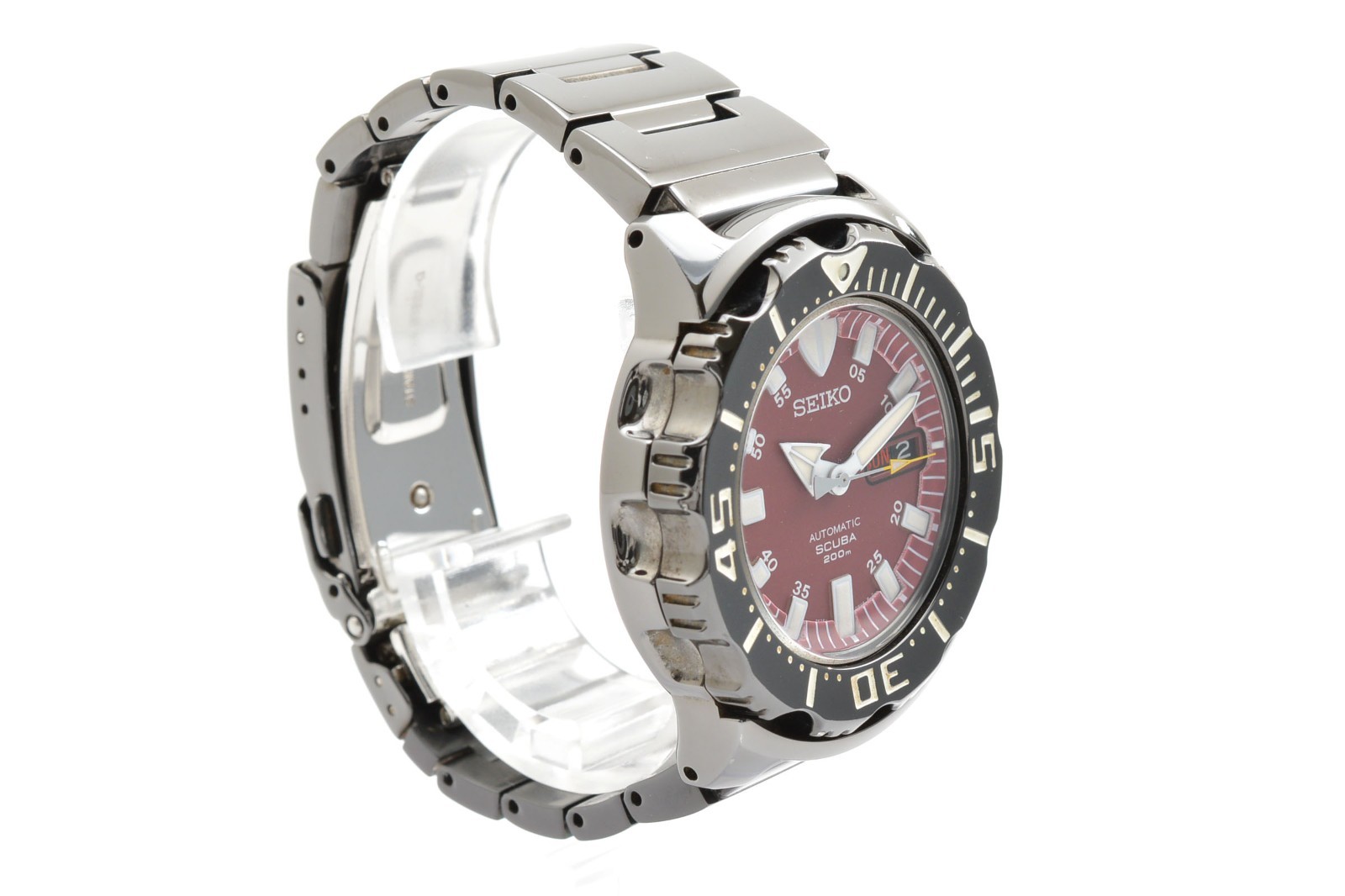 [EXC+5] SEIKO Night Monster 7S26-03G0 Diver 200m AT 21J Red Dial Men's Watch JP image 6