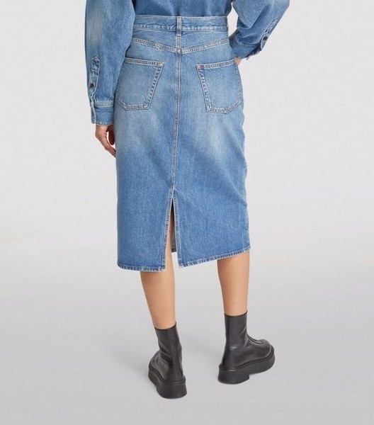 Women The Row Skirt Navy Denim 40