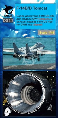 F-14BD Tomcat Exhaust Nozzles Engine F110 Ge400 Closed GWH Katran K4858 1/48