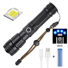 USB Rechargeable 5-Mode LED Flashlight for Outdoor Camping Hiking