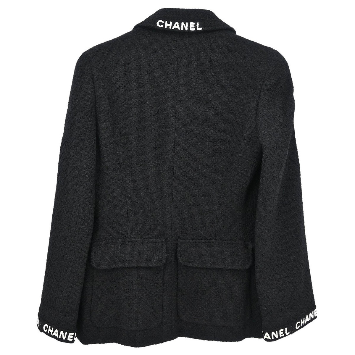 シャネルブラック ダブルブレスト ジャケット Chanel Double Breasted Jacket Black 95A #40 133519 | eBay