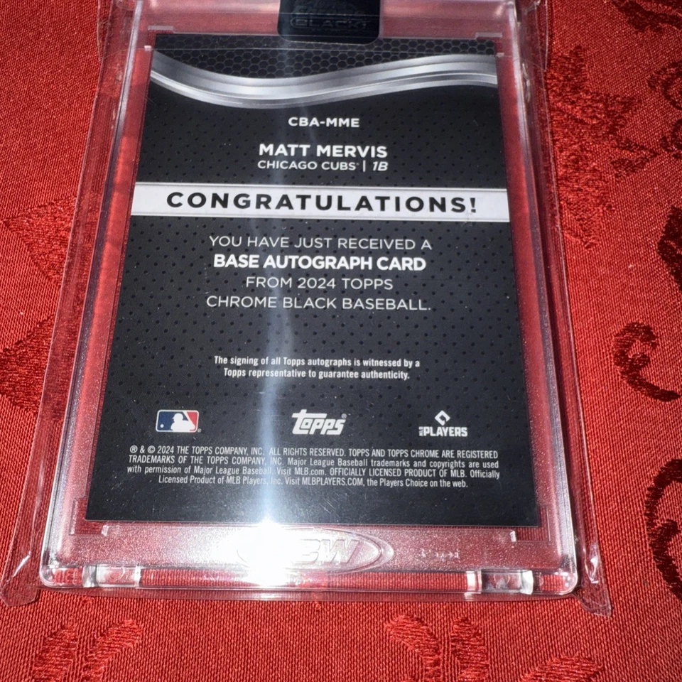 2024 Topps Chrome Black #CBA-MME Matt Mervis Chrome Auto Cubs Marlins - Image 2 of 2