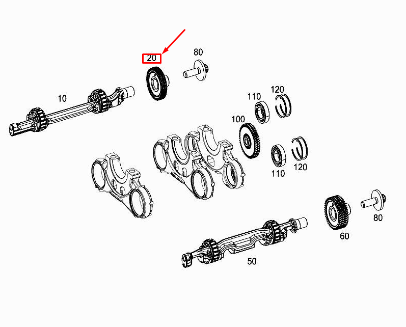 Neu MERCEDES-BENZ GLE W167 Rechtes Differentialritzel A6540301000 Original