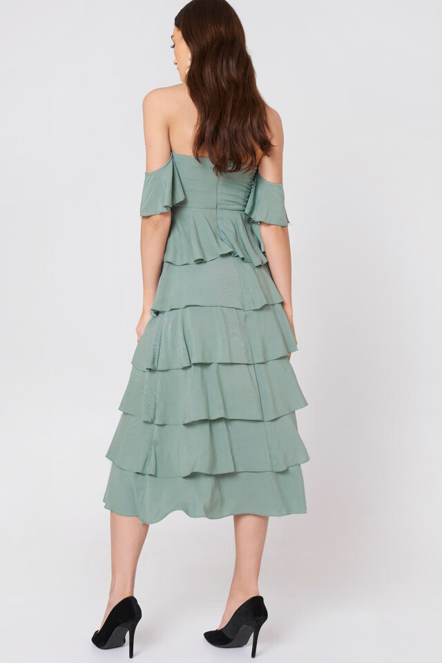 NA-KD Off Shoulder Flounce Dress Dusty Green us4/eu36 | eBay NA-KD Off Shoulder Flounce Dress Dusty Green us4/eu36 | eBay