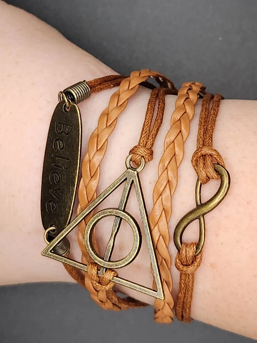 Black Gold Plated Alloy Chain Harry Potter Deathly Hallows Snitch Ball Charm  Adjustable Multilayer Bracelet for Men - The Bling Stores LLP - 3268740