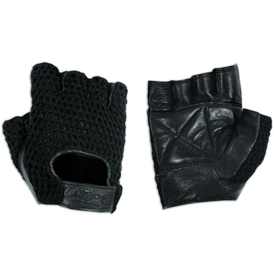Guantes sin dedos Piel tejido de malla Moto Chopper Custom Bobber - Imagen 1 de 1