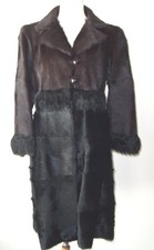 FENDI Vintage Brown Black Goat Alpaca Fur Coat 44 8