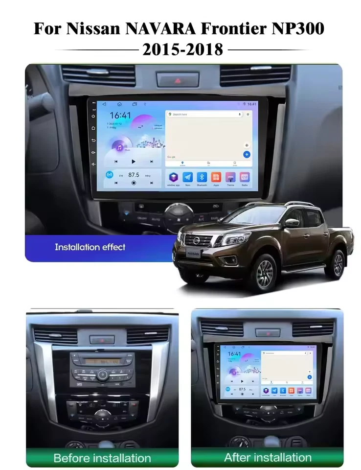 Für Nissan NAVARA/Frontier/NP300 15-18 Autoradio Android14 GPS Navi CarPlay DAB+ - Bild 2 von 4