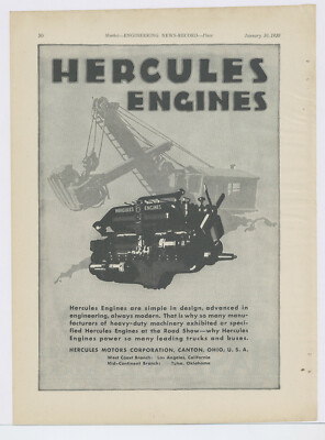 1930 Hercules Engines Advertisement: Canton, Ohio - ARBA Road Show