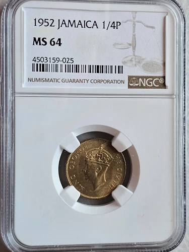Jamaica 1/4 Penny 1952 NGC MS 64