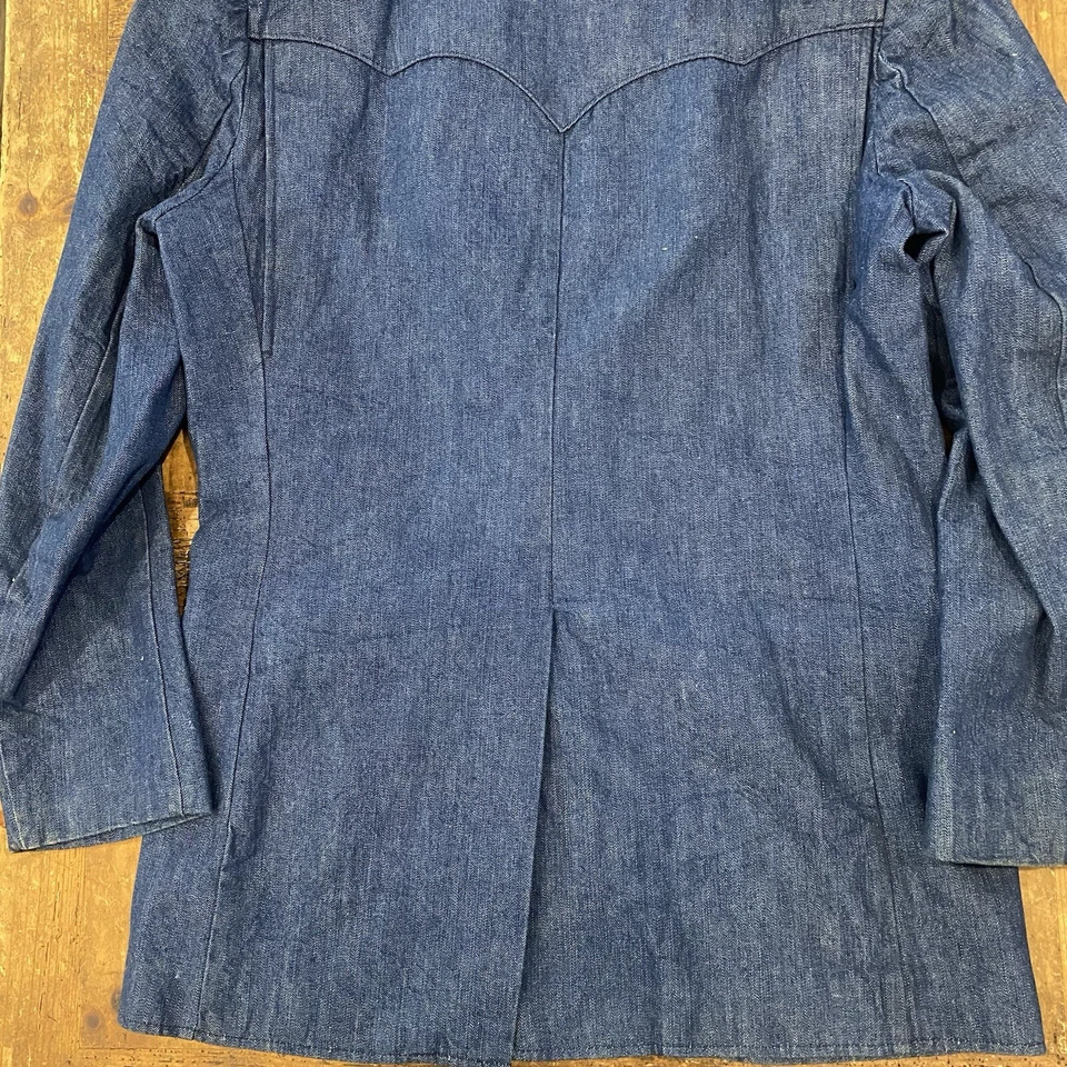 Chaqueta Blazer De Colección PIONEER WEAR Para Hombre Western Denim/Cuero Talla 40L Foto 4 de 4