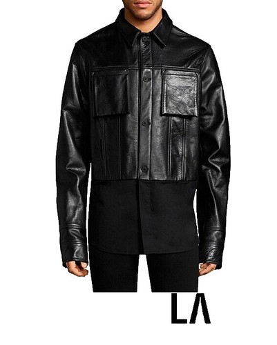 Helmut Lang Leather Riders Hooded Jacket Men's S Black Lambskin