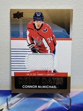 2021-22 Upper Deck Series 1 Hockey CONNOR MCMICHAEL #DD-11 DEBUT DATES JERSEY