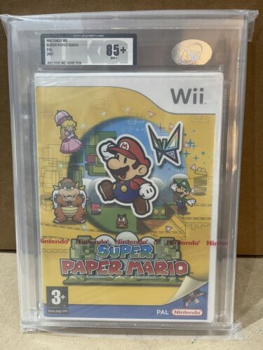 WII Super Paper Mario UKG/VGA Graded 85+NM 2007 New Sealed - Picture 1 of 3