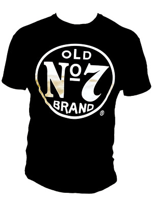 OFFIZIELLER JACK DANIELS ALT Nr. 7 T-SHIRT SCHWARZ & WEISS 